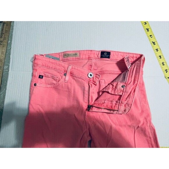 AG Adriano Goldschmied Jeans Womans 27R Pink The Stevie Ankle Slim Straight - Picture 12 of 16